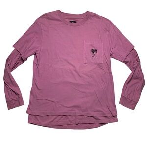 Stussy Double Layered Long Sleeve T Shirt Lavender Mens L